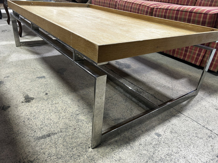 Modern Wood & Chrome Coffee Table