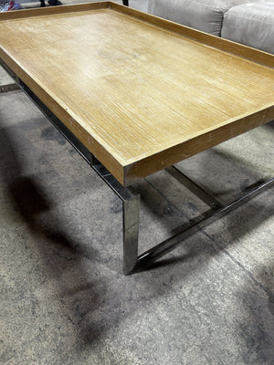 Modern Wood & Chrome Coffee Table