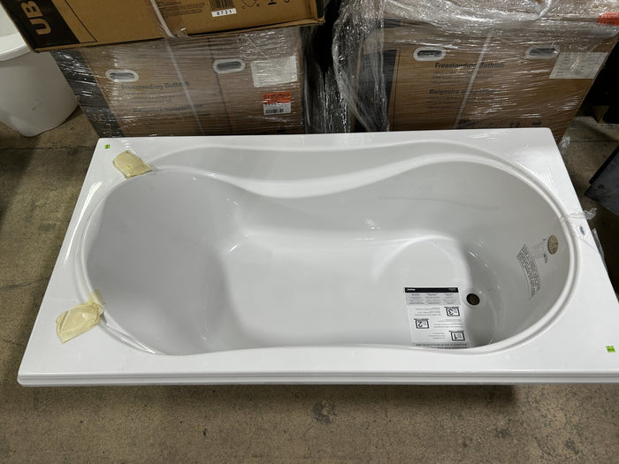 MAAX Cocoon 36-in W x 66-in L White Acrylic Rectangular Reversible Drain Drop-In Whirlpool Tub