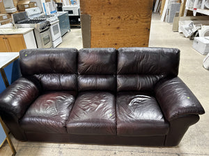 Dark Brown Leather 3-Seater Sofa