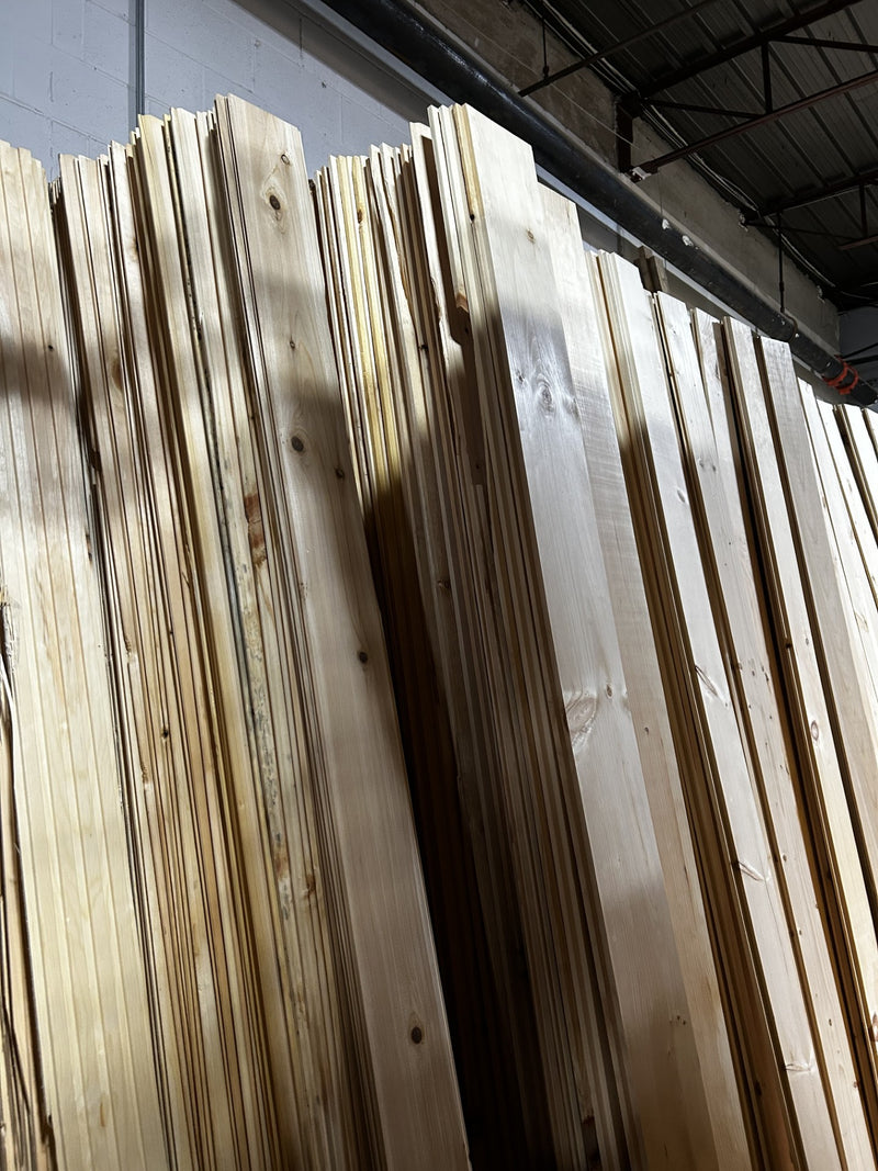 8ft 1x8 Tongue & Groove Pine Lumber – Ribbed Backing