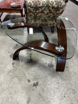 Modern Glass & Wood Coffee Table