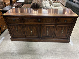 Solid Wood Sideboard Buffet with Brass Handles