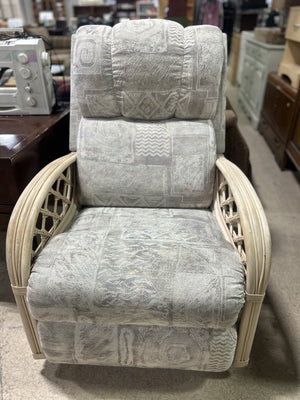 Vintage Rattan Swivel Glider Recliner