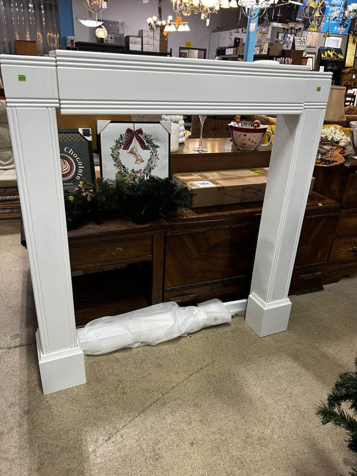 Expandable White Fireplace Surround