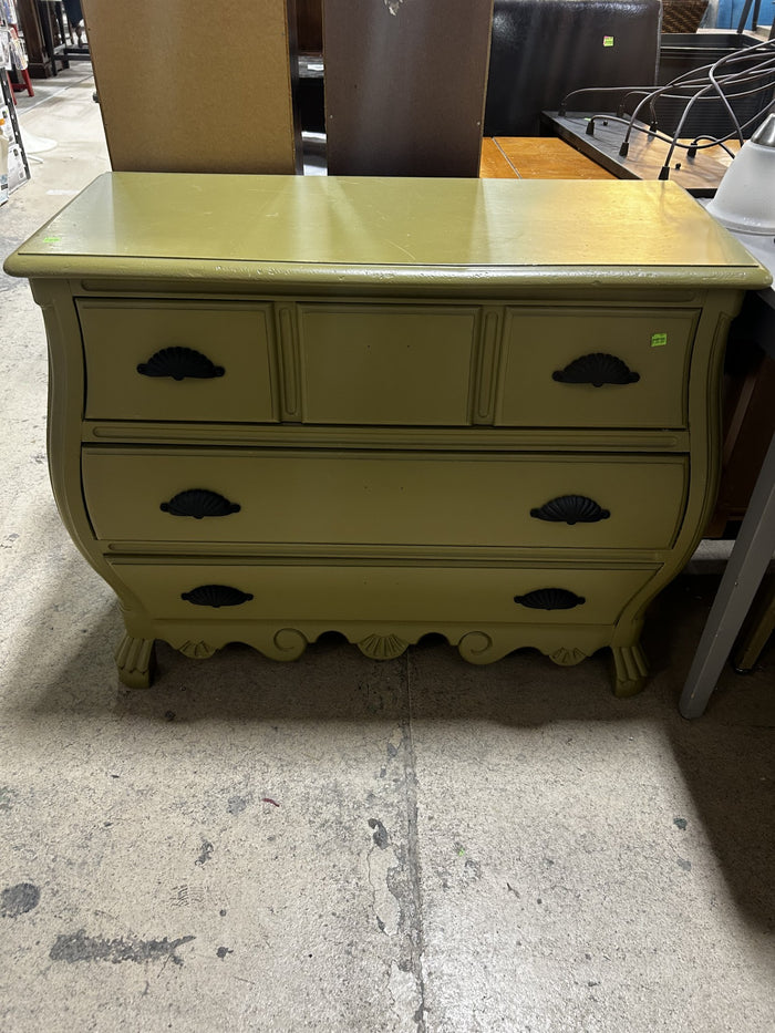 Olive Green Dresser with Black Leaf Handles