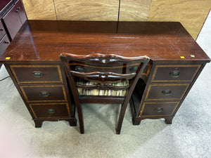 Vintage Wood Desk & Chair