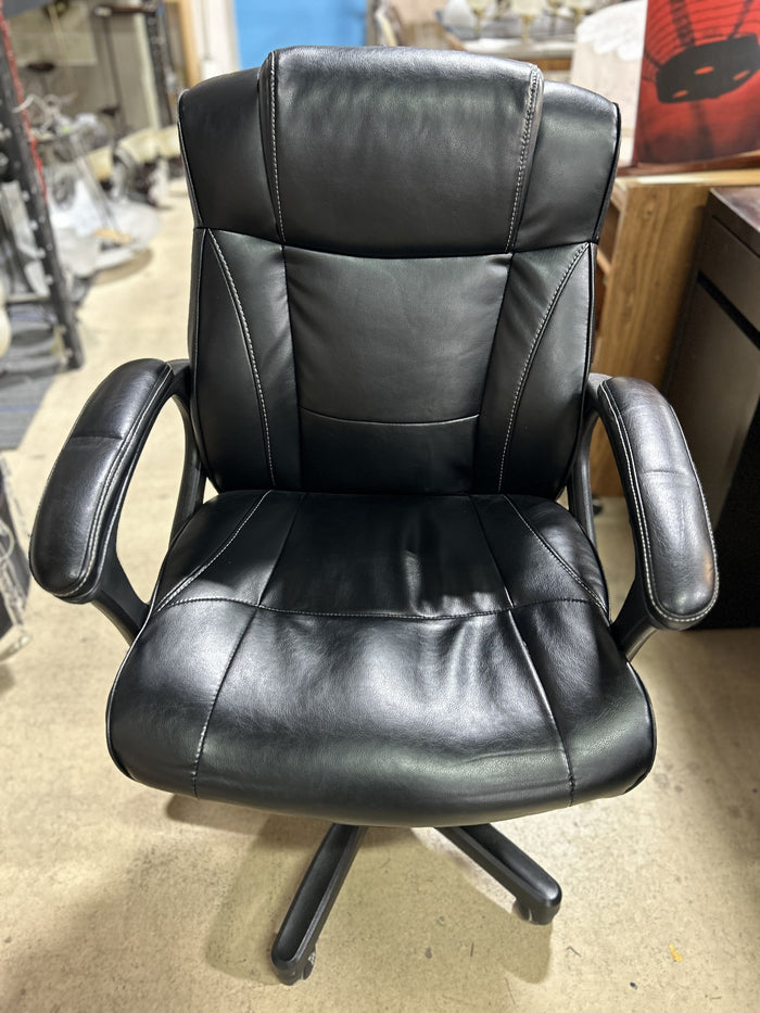 Ergonomic Black Faux Leather Office Chair