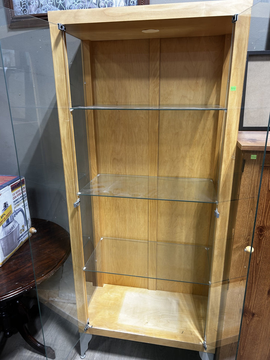 Light Wood & Glass Display Cabinet – Habitat for Humanity Greater ...
