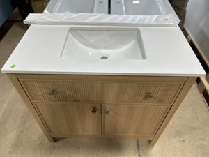 Glacier Bay Josine Light Oak Bathroom Vanity with Ceramic Top Undermount Sink