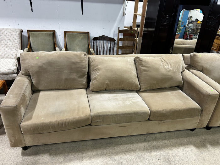 Plush 3-Seat Beige Taupe Sofa