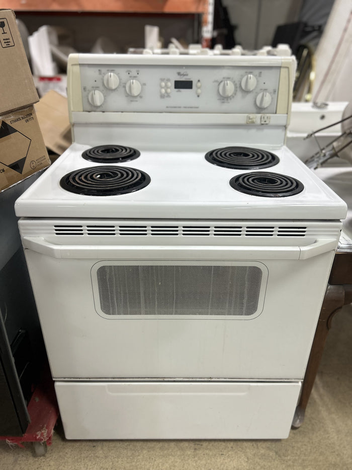 White Whirlpool Electric Coil-Top Oven