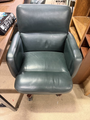 Dark Green Leather Office Chair