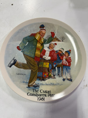 The Csatari Grandparent Plate 1981: "The Skating Lesson" by Joseph Csatari