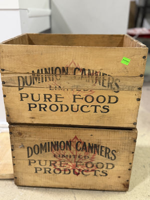 Dominion Canners Limited Antique Wooden Crates