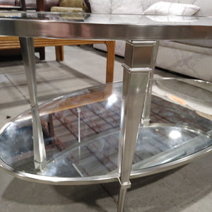 Oval Metal/Glass Table
