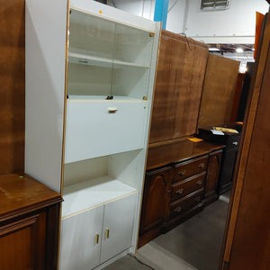 White and Brass Glass Cabinet