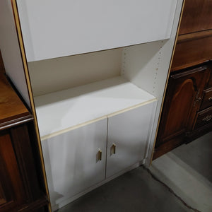 White and Brass Glass Cabinet