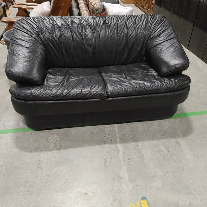 Black Faux Leather 2 seater couch
