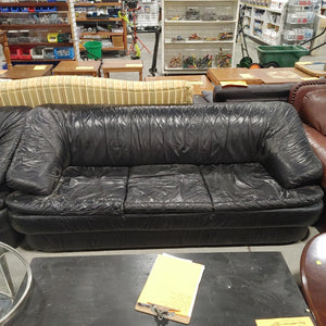 Black Faux Leather 3 seater