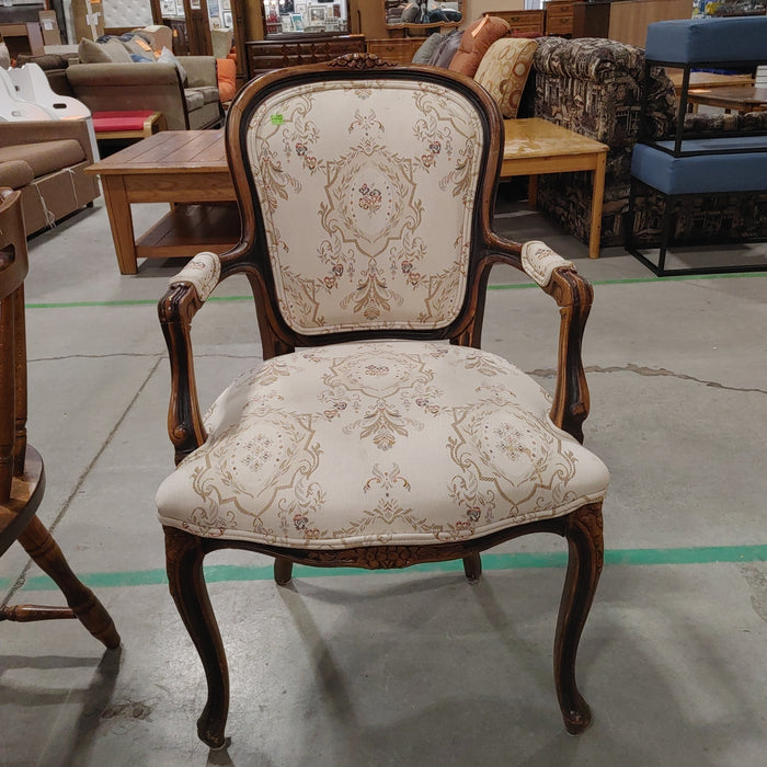Beige Floral Pattern Chair