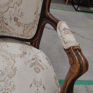 Beige Floral Pattern Chair