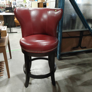 Red swivel bar stool