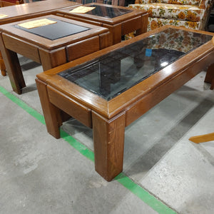 Glass insert coffee table