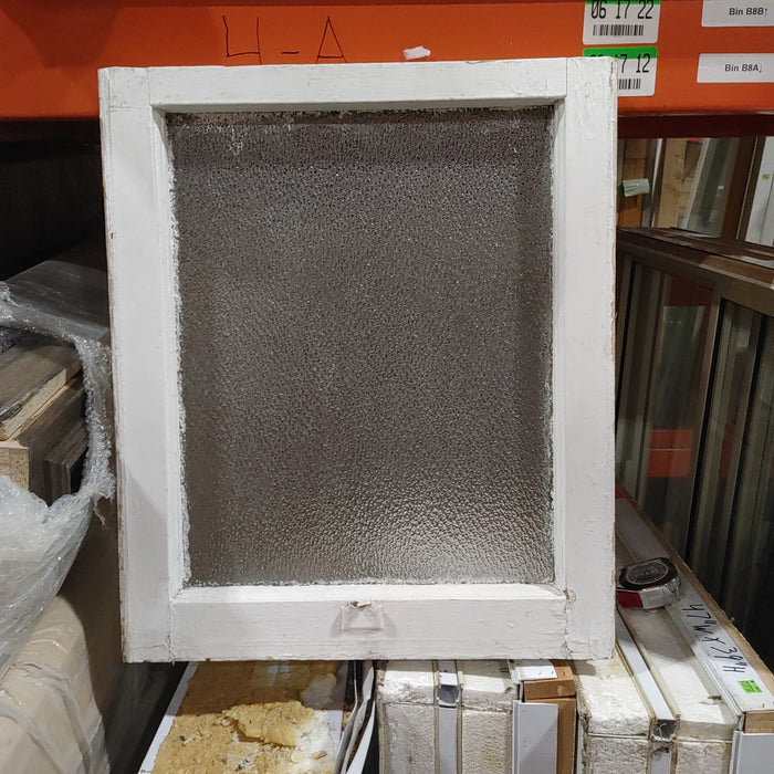Wood framed window with frosted glass