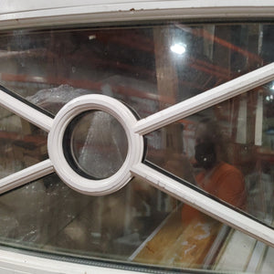 Curved Paneled Wood Frame Window