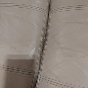 Cream Faux Leather Sofa