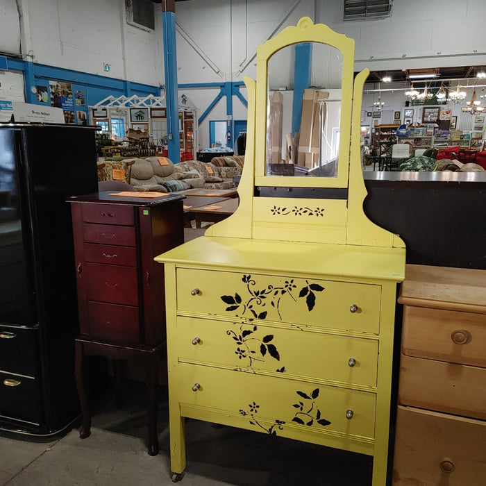Yellow upcyled dresser