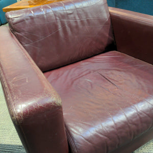 Burgundy Leather Armchair