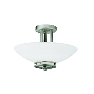 Kichler Hendrik 2 Light 15" Wide Semi-Flush Ceiling Fixture with Satin Etched Glass Shade