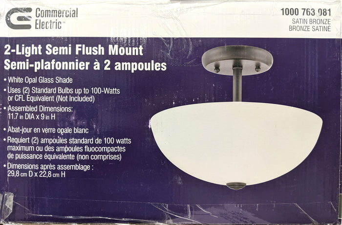 2-Light Semi Flush Mount