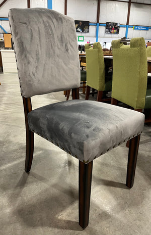 Suede Dining Chair with Gold Studs