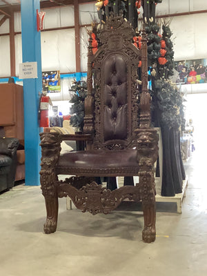 Antique Lion Head Throne