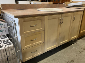 Large Bathroom Vanity with Laminate Countertop and Ceramic Sink