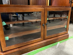 Red-brown TV Unit w/ Glass Doors