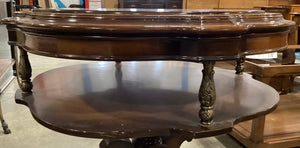 Dark Brown Tiered Side Table