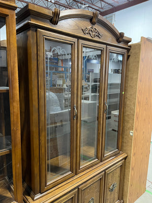Arched Buffet & Hutch with Glass Cabinets