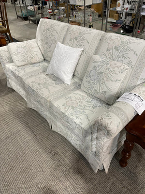 White Floral Fabric Couch