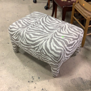 Striped Armchair with Ottoman