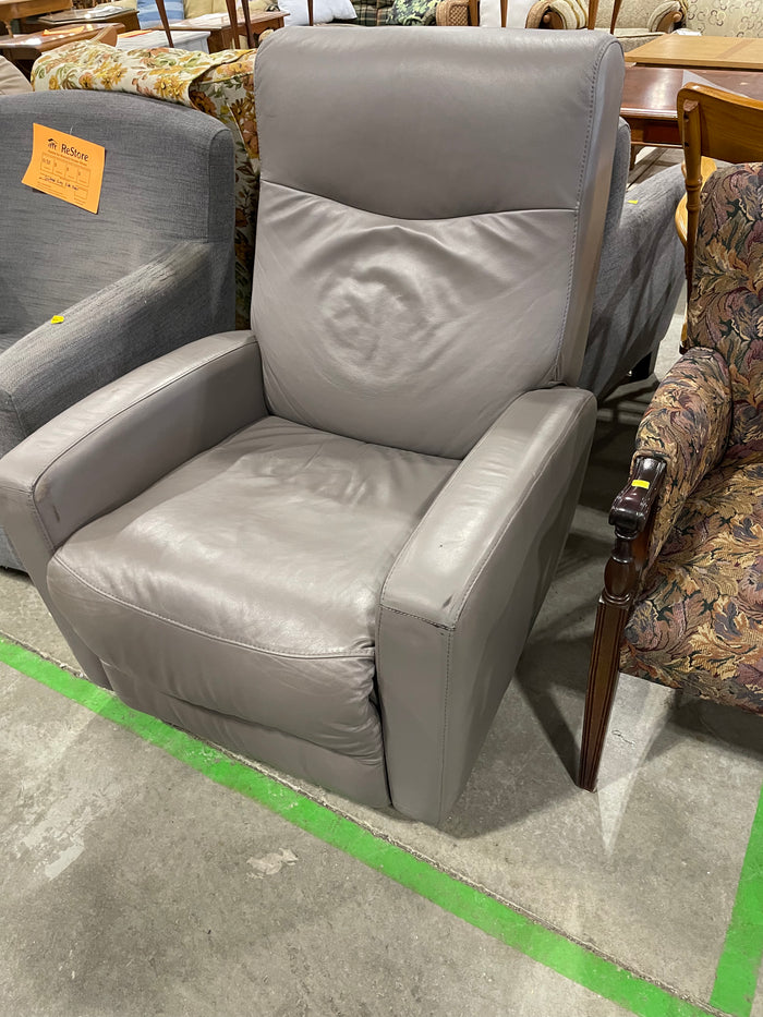 Leather Grey Accent Chair
