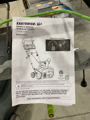 Earthwise 18” Electric Snow Thrower