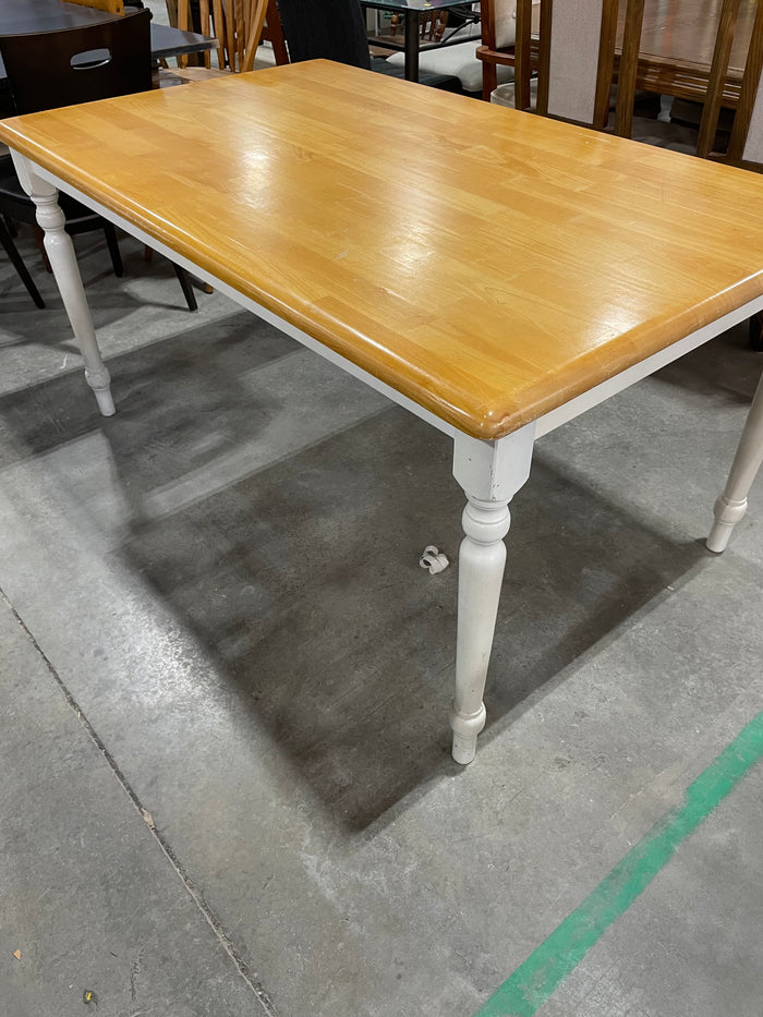 Wooden Breakfast Table with Painted Legs