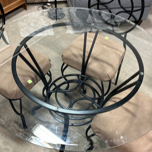 Round Glass Top Dining Set