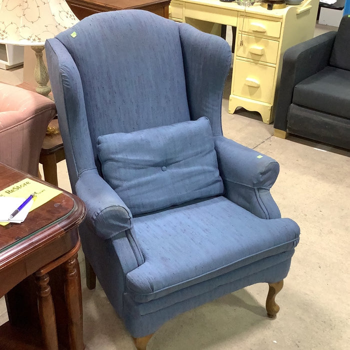 Blue Wingback Armchair