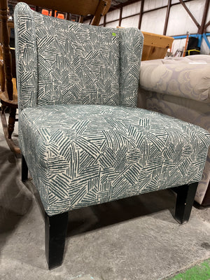 Wingback Chair with Grass Pattern