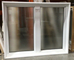 White Frosted Glass Double-door Window
